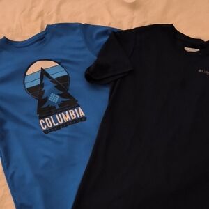 2 Columbia Kids' Blue Graphic T-Shirt & 1 Long Sleeve